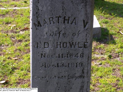 Howle, Martha V, Mt. Elam Baptist Church Cem, Darlington Co, SC.jpg