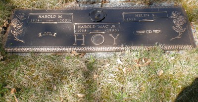 Hoy, Harold M & Helen L Mathis, Centre County Cem, Centre Co, PA.jpg