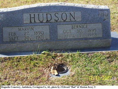 Hudson, Marvin & Bernice, Magnolia Cem, Covington Co, AL.jpg