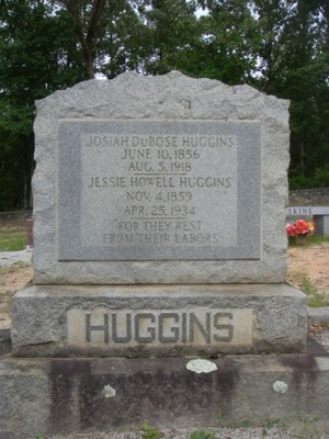 Huggins, Joshua D & Jessie Howell, Crooked Run Cem, Fairfield Co, SC.jpg