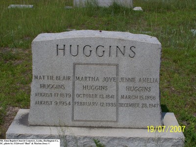 Huggins, Martha Joye, Mattie Blair, Jennie Amelia, Mount Elam Cem, Darlington Co, SC.JPG