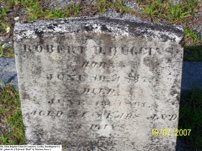 Huggins, Robert D, Mt. Elam Baptist Church Cem, Darlington Co, SC.jpg