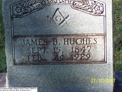 Hughes, James B, Consolation Primitive Baptist Cem, Butler Co, AL.jpg