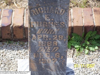 Hughes, Richard Emmett, Fairmount Baptist Cem, Covington Co, AL.jpg
