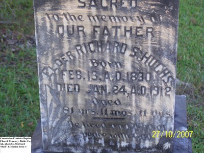 Hughes, Richard Singleton, Consolation Baptist Church Cemetery, Butler Co, AL 061.jpg