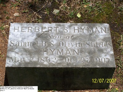 Hyman, Herbert S,  Trinity Cem, Halifax Co, NC.jpg