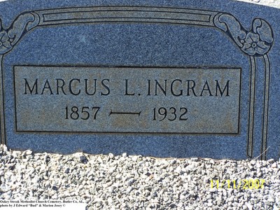 Ingram, Marcus L, Oakey Streek Methodist Church Cem, Butler Co, AL.jpg