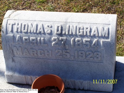 Ingram, Thomas D, Oakey Streek Methodist Cem, Butler Co, AL.jpg