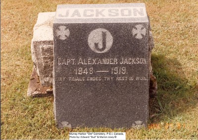 Jackson, Capt Alexander. Murray Harbor Cem, Old, P.E.I. Canada.jpg