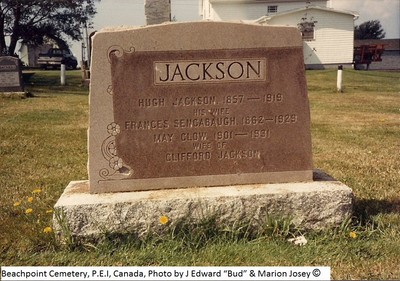 Jackson, Hugh Jr & Frances Sencabaugh, Beach Point Cemetery, P.E.I., Canada.jpg
