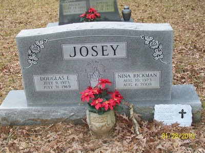 Josey, Douglas E & Nina Frances Rickman, Antioch Cem, Ashley Co, AR.jpg