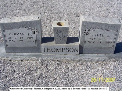 Thompson, Herman & Ethel Josey, Greenwood Cem, Covington Co, AL.jpg