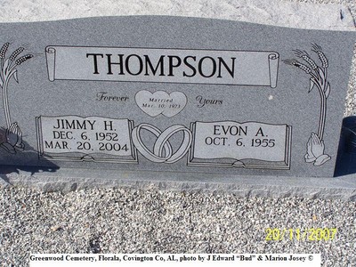 Thompson, Jimmy & Evon Aughtman, Greenwood Cem, Covington Co, AL.jpg