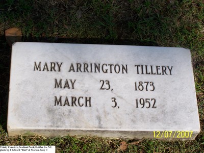 Tillery, Mary Arrington,  Trinity Cem, Halifax Co, NC.jpg
