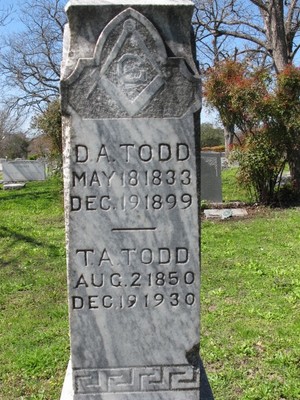 Todd, David Alfred & Tennessee Ann Jones, Oakwood Cem, Travis Co, TX.jpg