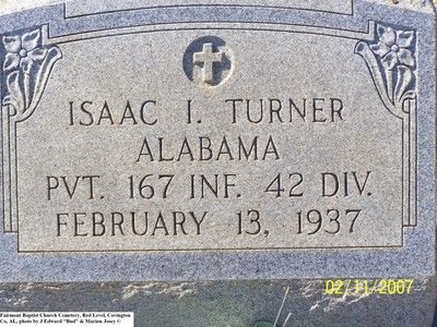 Turner, Isaac I War, Fairmount Baptist Cem, Covington Co, AL.jpg