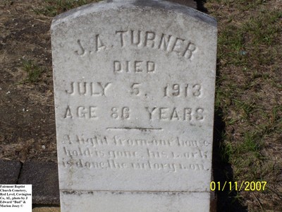 Turner, Joseph A, Fairmount Baptist Cem, Covington Co, AL.jpg