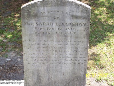 Vaughan, Mrs Sarah L,  Trinity Cem, Halifax Co, NC.jpg