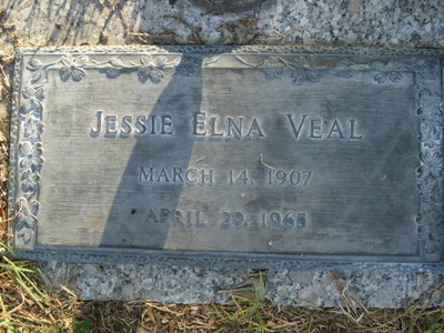 Veal, Jesse Elna Bergman, Memorial Oaks Cemetery, Harris Co, TX.jpg
