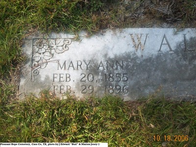 Wall, Mary Ann Holloway W.O. Thomas G, Pleasant Hope Cem, Cass Co, TX.jpg