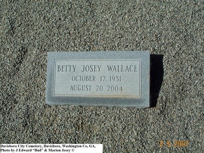 Wallace, Betty Josey, Davisboro City Cemetery, Davisboro, Washington Co, GA 540.jpg