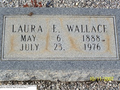 Wallace, Laura E, Pigeon Creek Baptist Cem, Covington Co, AL.jpg