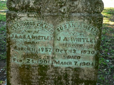Whitley, Claudius Gilmer & Mother Susan Amelia, Sealy Cemetery, Austin Co, TX.jpg