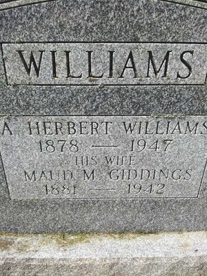 Williams, Abraham H & Maude M Giddings, Pugwash Cem, Nova Scotia.jpg