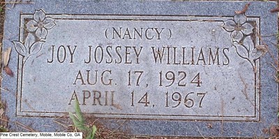 Williams, Nancy Joy Jossey, Pine Crest Cemetery, Mobile, Mobile Co, AL.jpg
