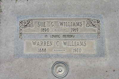 Williams, Warren Columbus & Sue Gertrude Watson, Grangeville Cem, Kings Co, CA.jpg