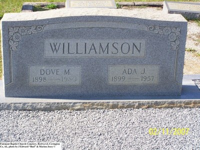 Williamson, Dove M & Ada J, Fairmount Baptist Cem, Covington Co, AL.jpg