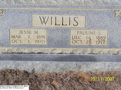 Willis, Jesse M & Pauline Stephens, Judson Cem, Covington Co, AL.jpg