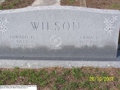 Wilson, Edward G & Erma E McCann, Bethel Cem, Decatur Co, GA.jpg