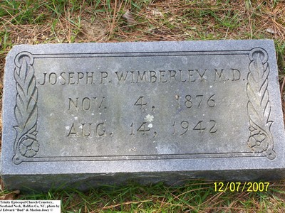 Wimberley, Joseph Powell,  Trinity Cem, Halifax Co, NC.jpg