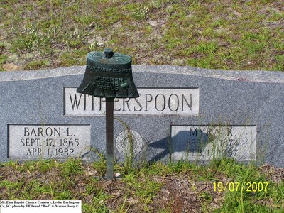 Witherspoon, Baron L & Myra King, Mt. Elam Baptist Cem, Darlington Co, SC.jpg