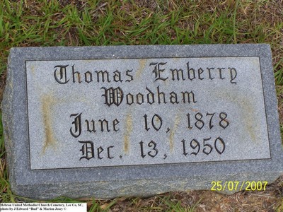 Woodham, Thomas Emberry, Hebron U M Cem, Lee Co, SC.jpg