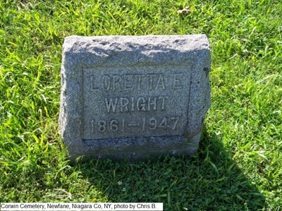 Wright, Loretta E Patterson, Corwin Cemetery, Niagara Co, NY.jpg