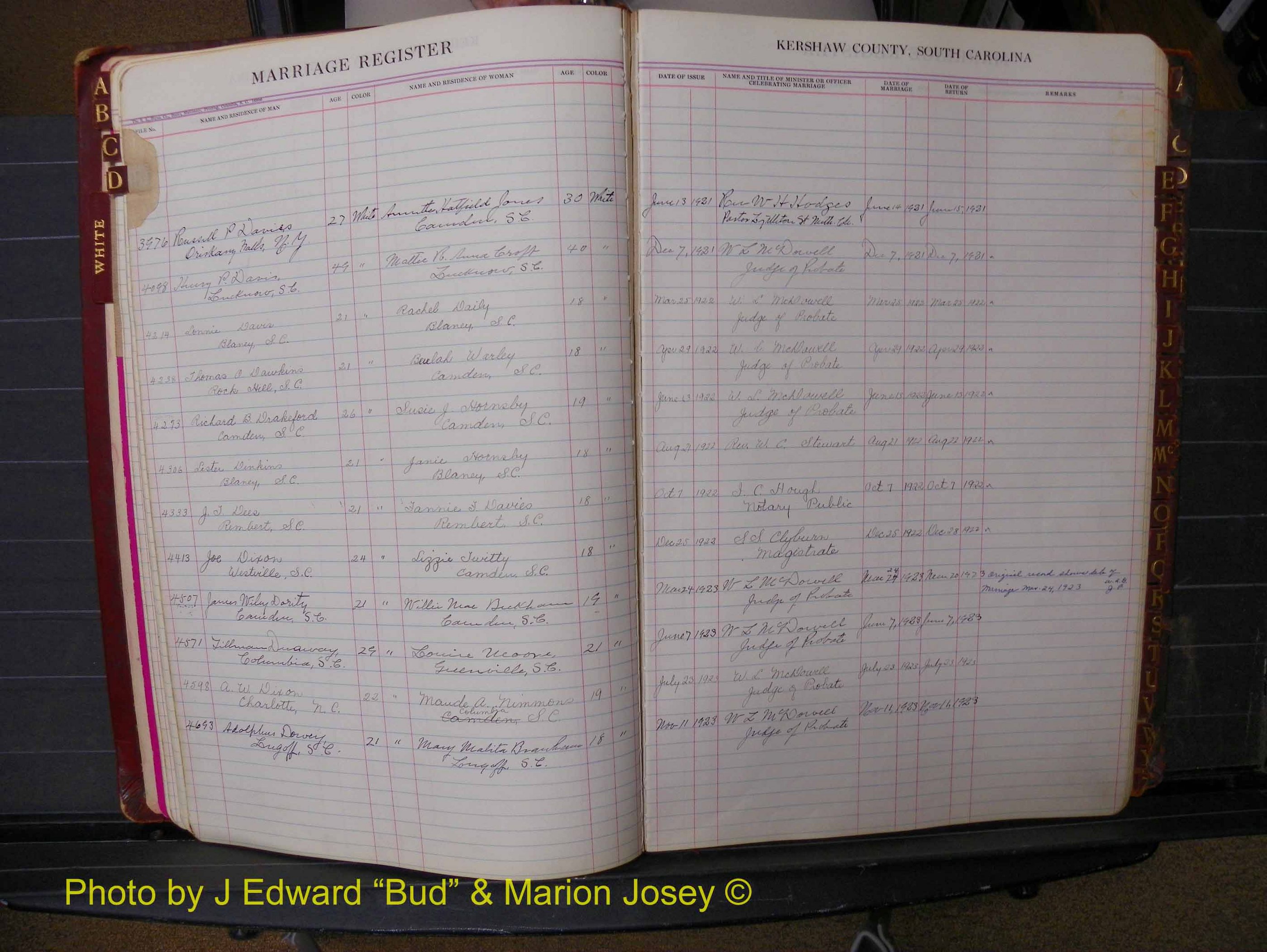 Kershaw Marriages, 1921-1924, White Index D (107).JPG