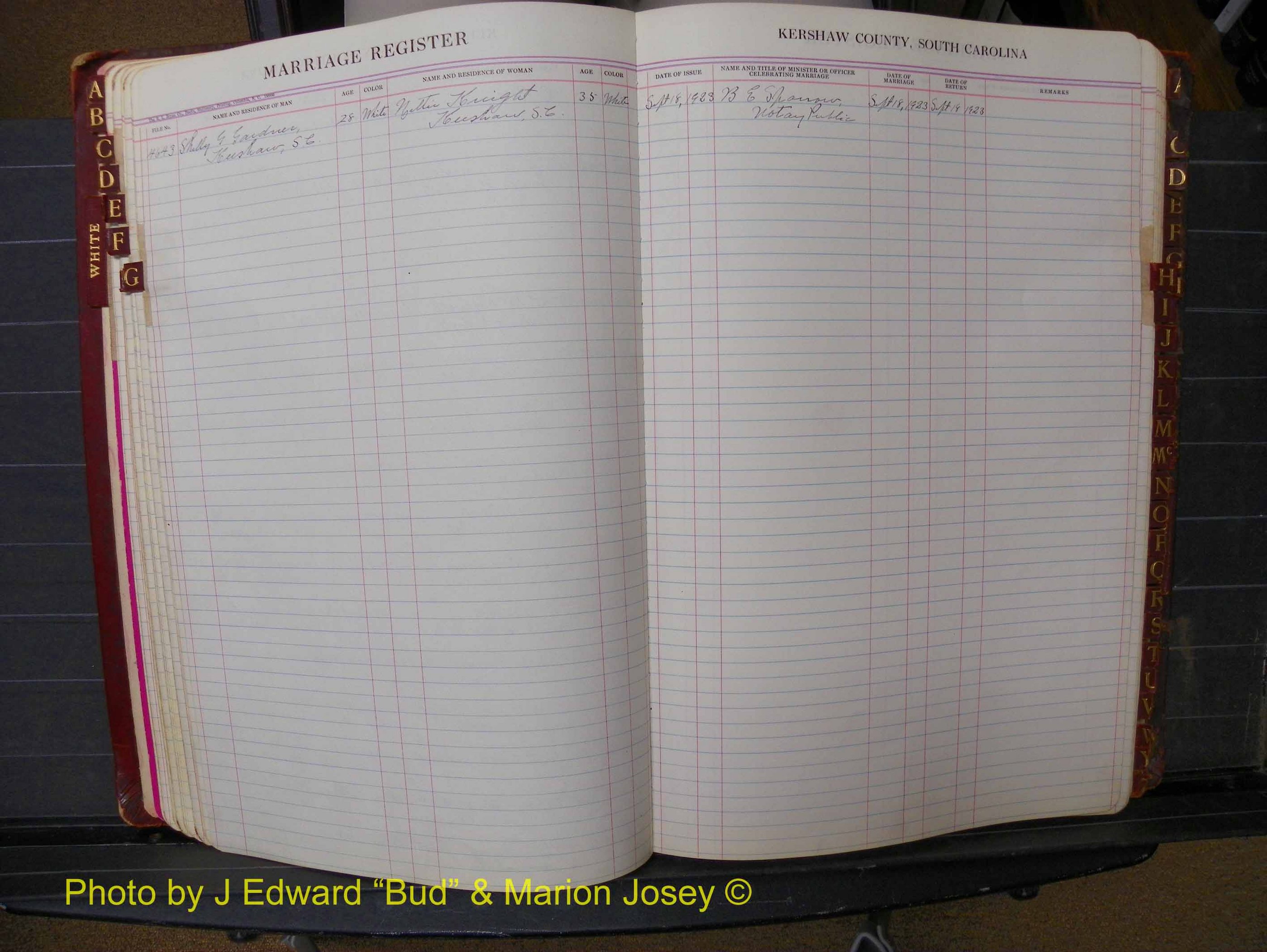 Kershaw Marriages, 1921-1924, White Index G (111).JPG