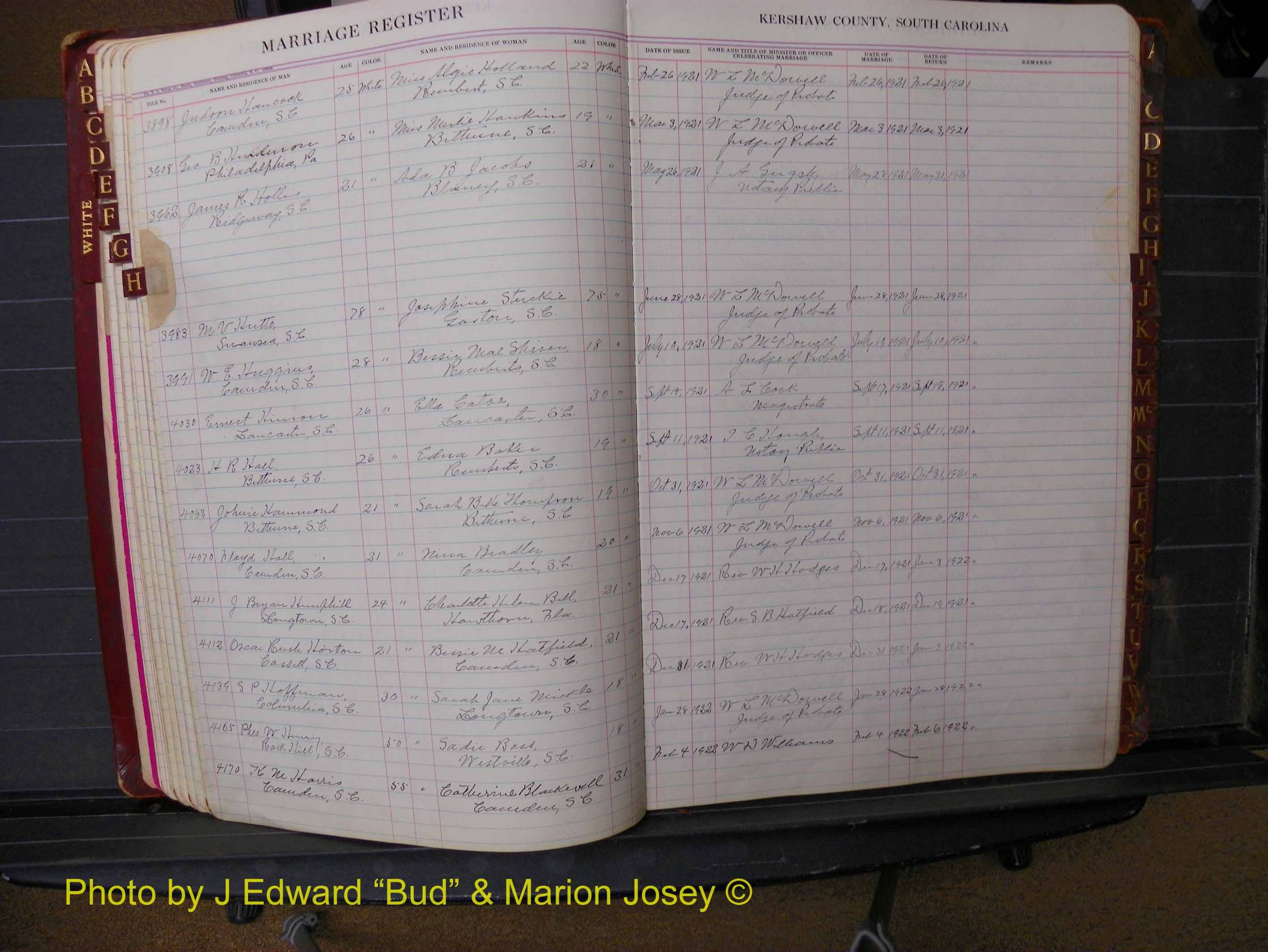 Kershaw Marriages, 1921-1924, White Index H (112).JPG