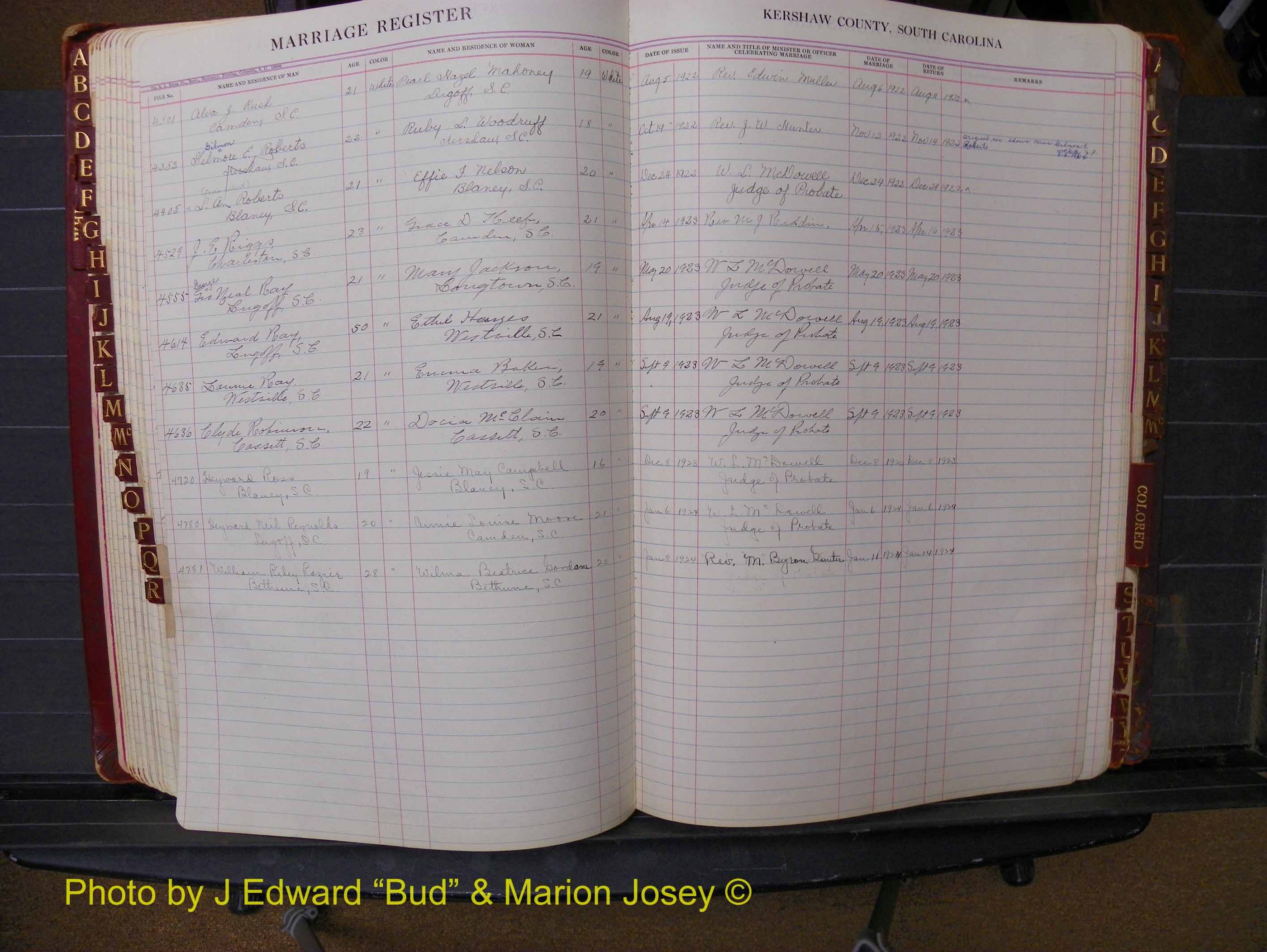 Kershaw Marriages, 1921-1924, White Index R (126).JPG