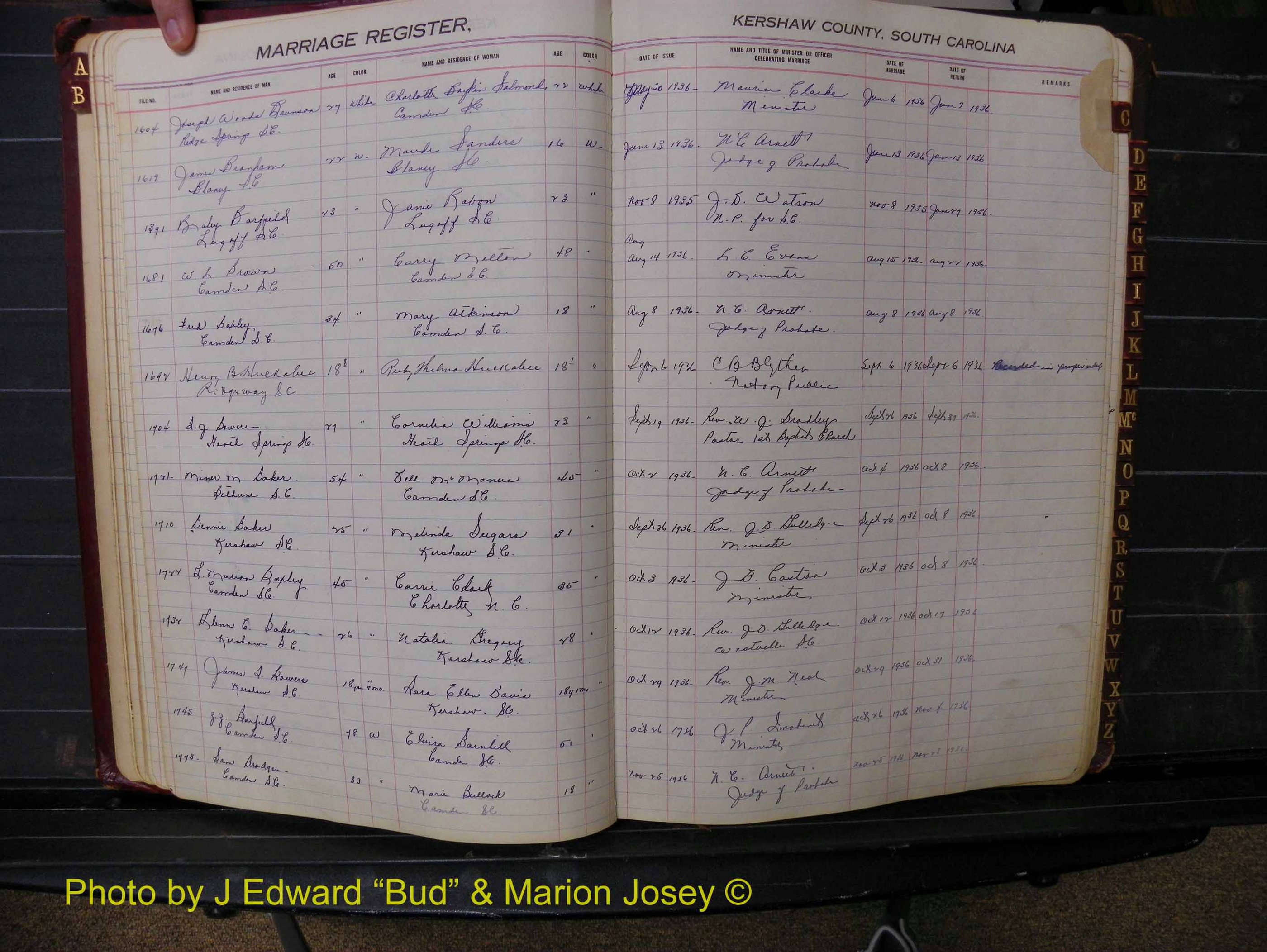 Kershaw Marriages, 1924-1937, White Index B (120).JPG