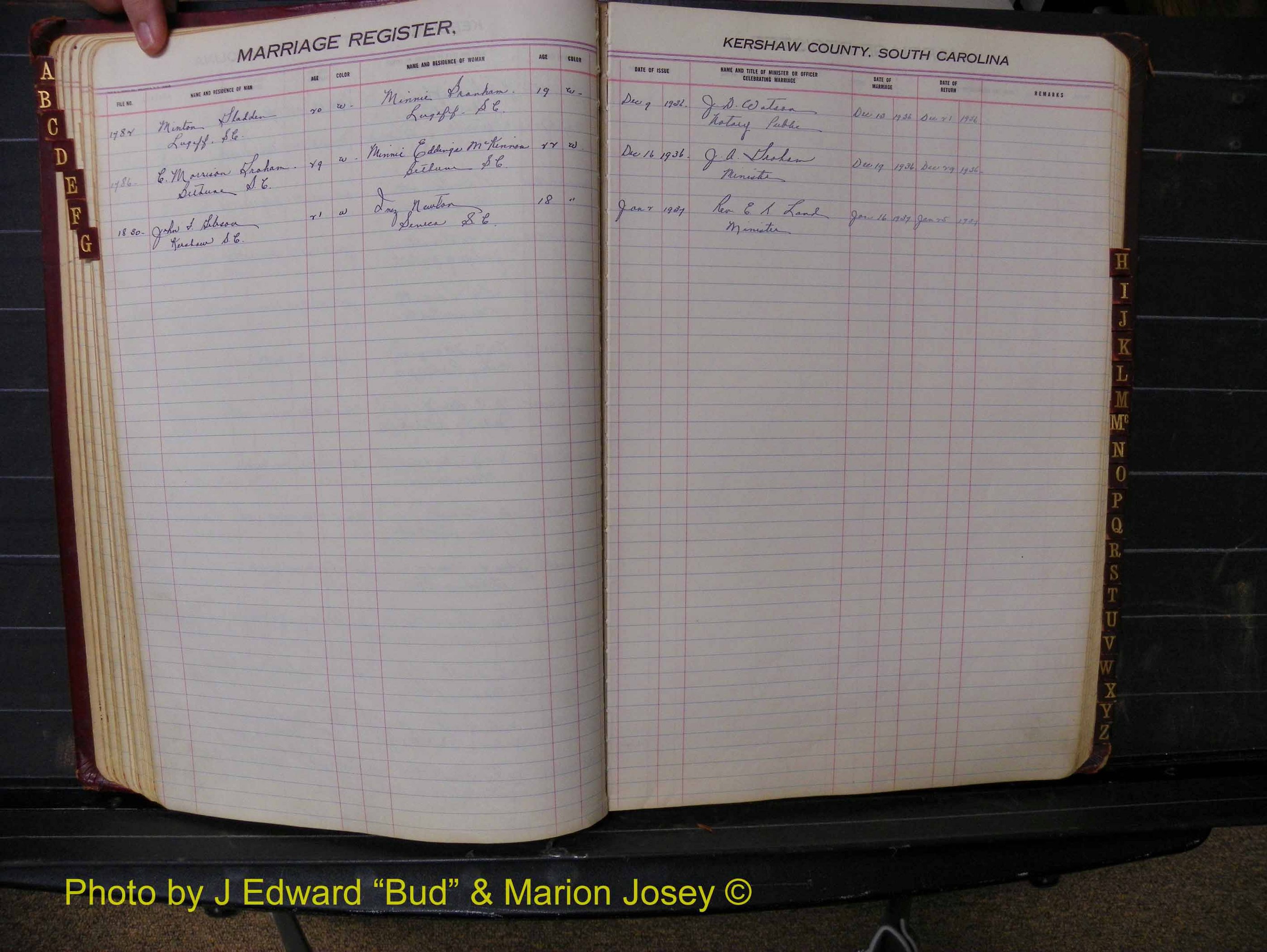Kershaw Marriages, 1924-1937, White Index G (149).JPG