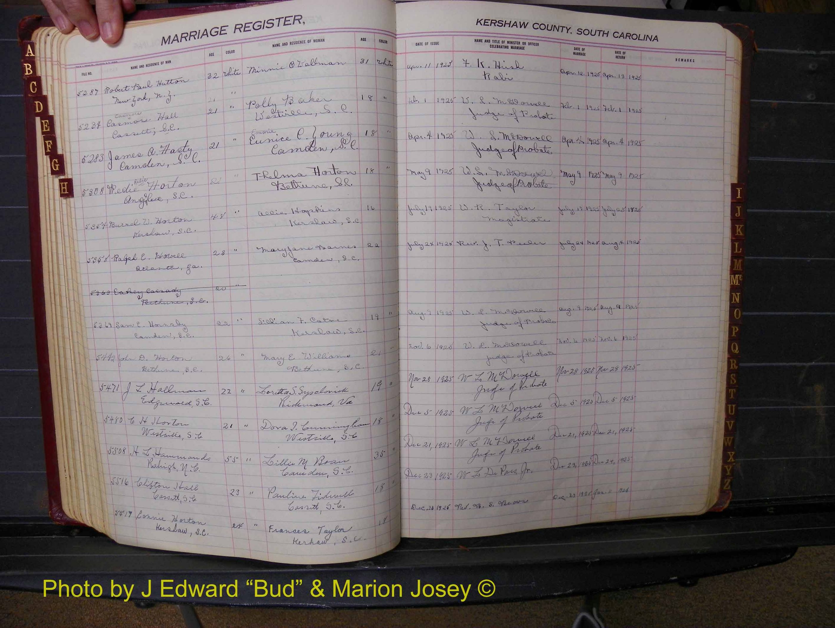 Kershaw Marriages, 1924-1937, White Index H (151).JPG