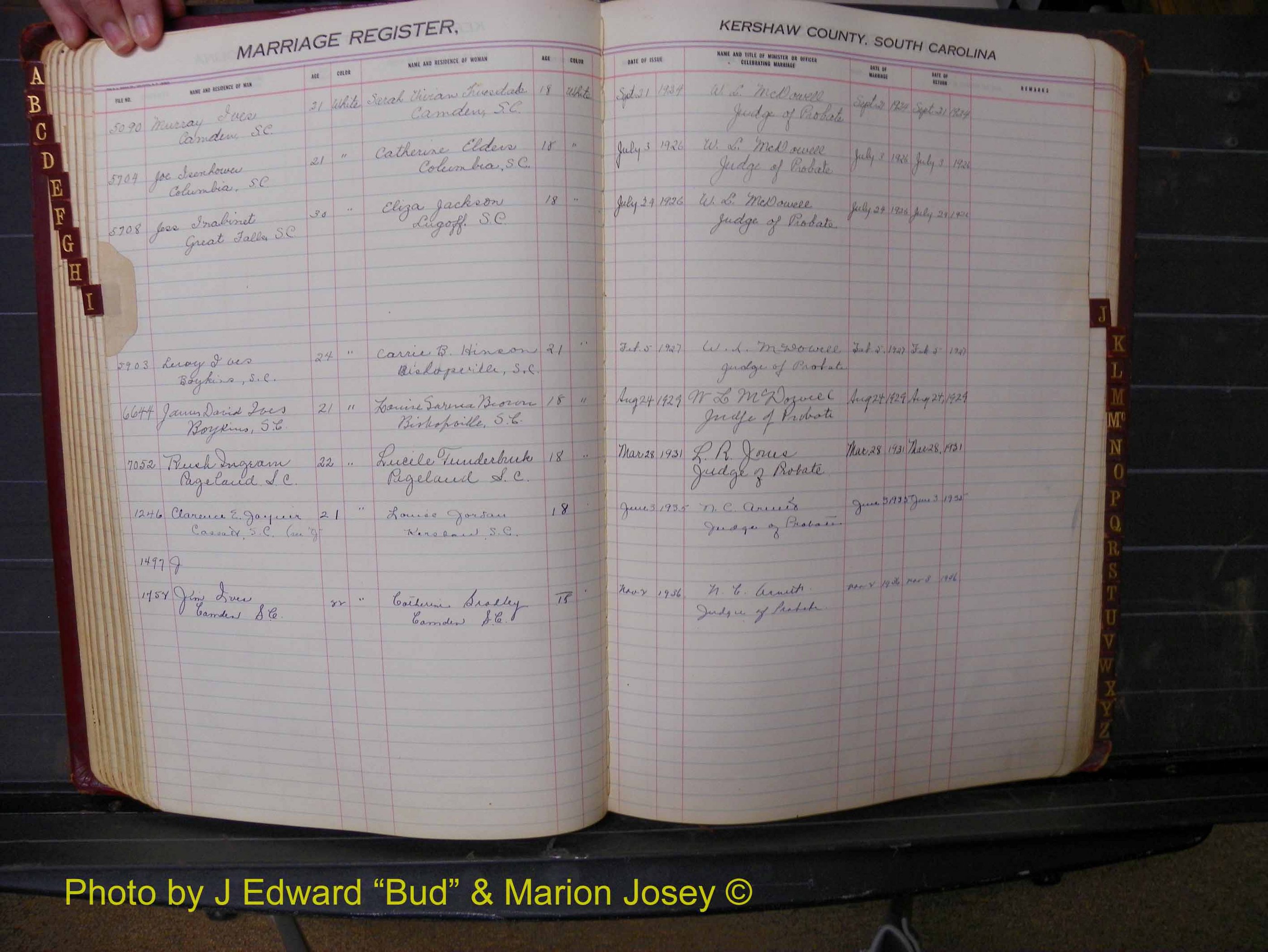 Kershaw Marriages, 1924-1937, White Index I (162).JPG