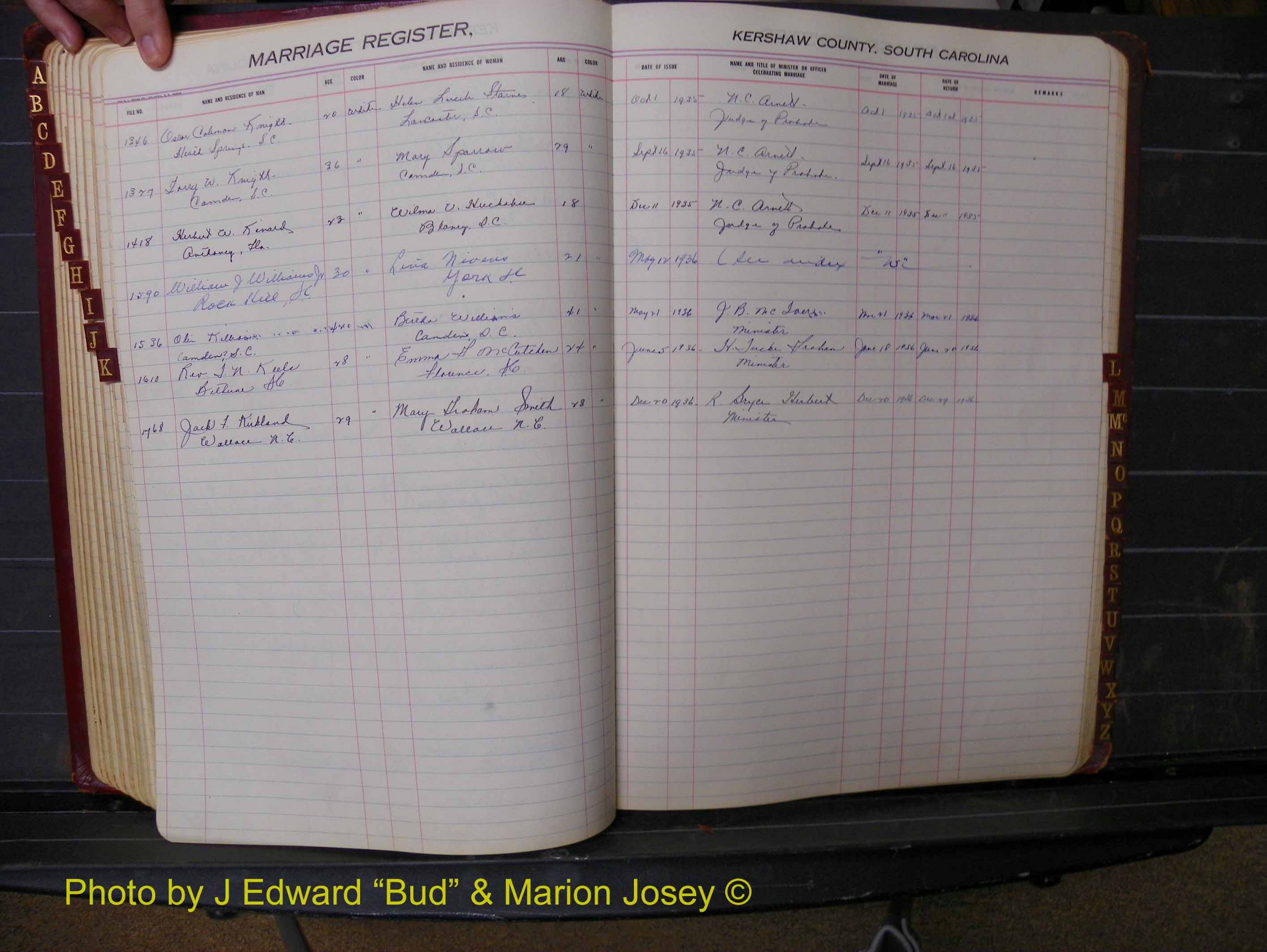 Kershaw Marriages, 1924-1937, White Index K (171).JPG