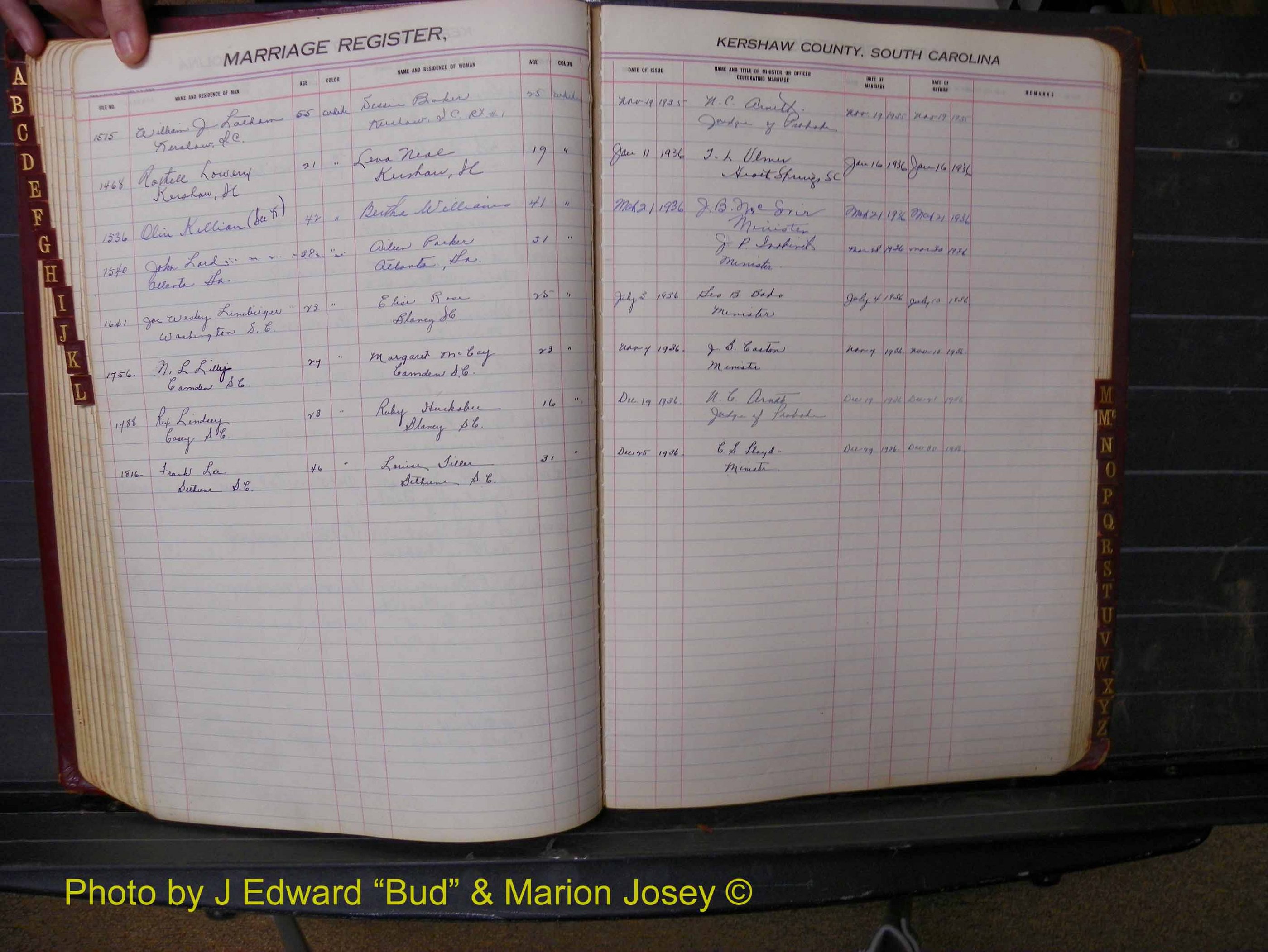 Kershaw Marriages, 1924-1937, White Index L (176).JPG