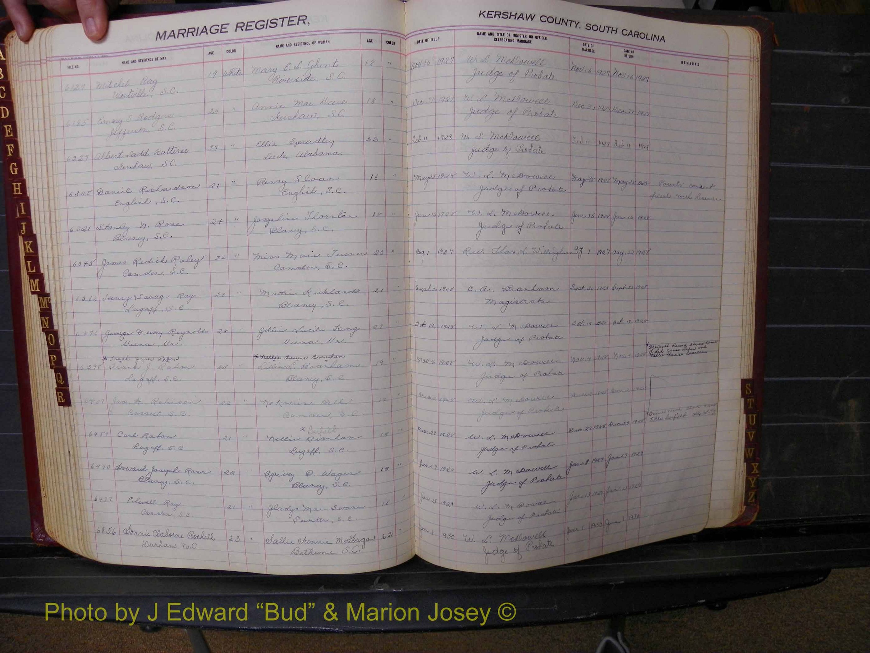 Kershaw Marriages, 1924-1937, White Index R (202).JPG