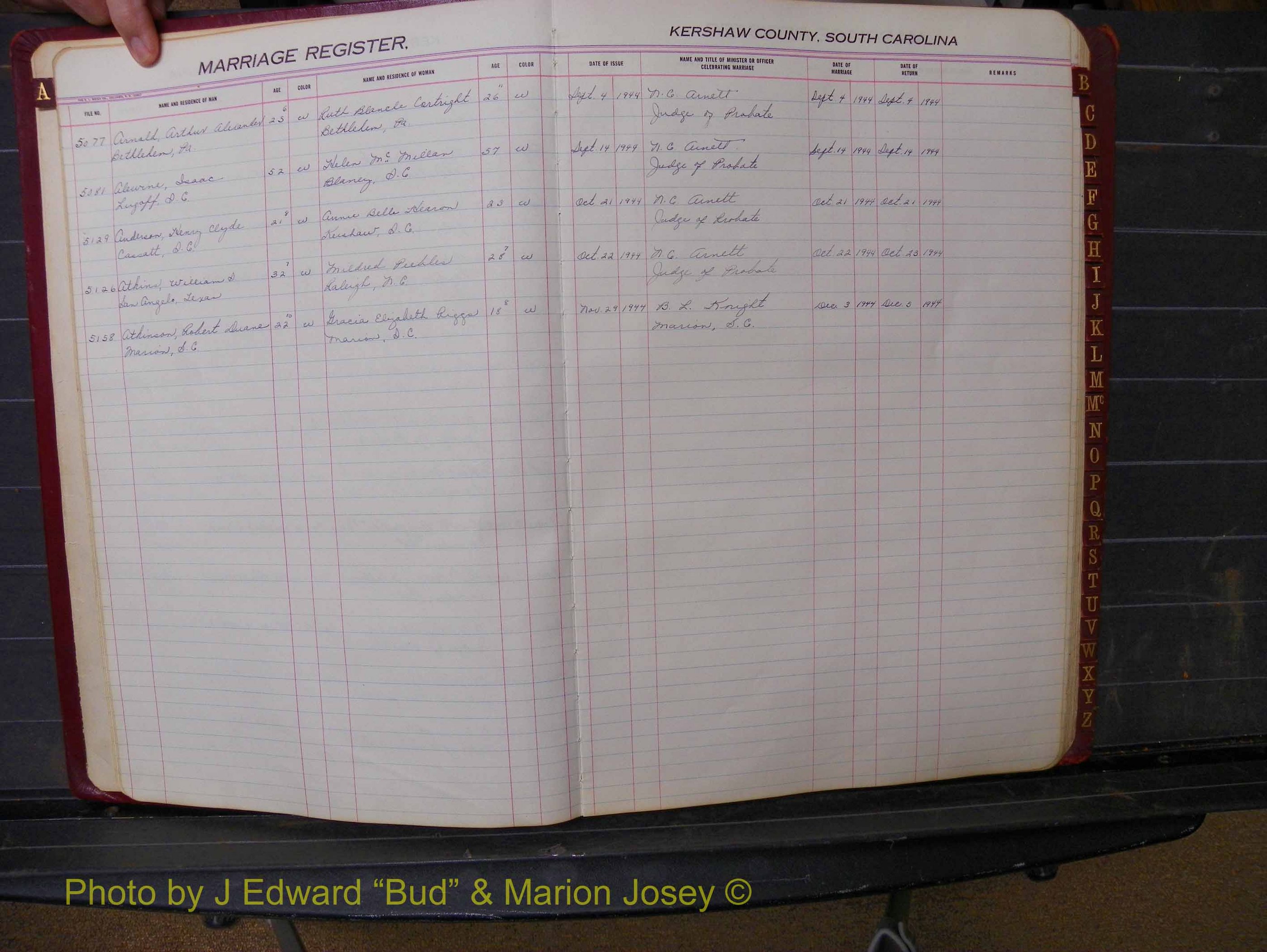 Kershaw Marriages, 1936-1944, White Index A (104).JPG