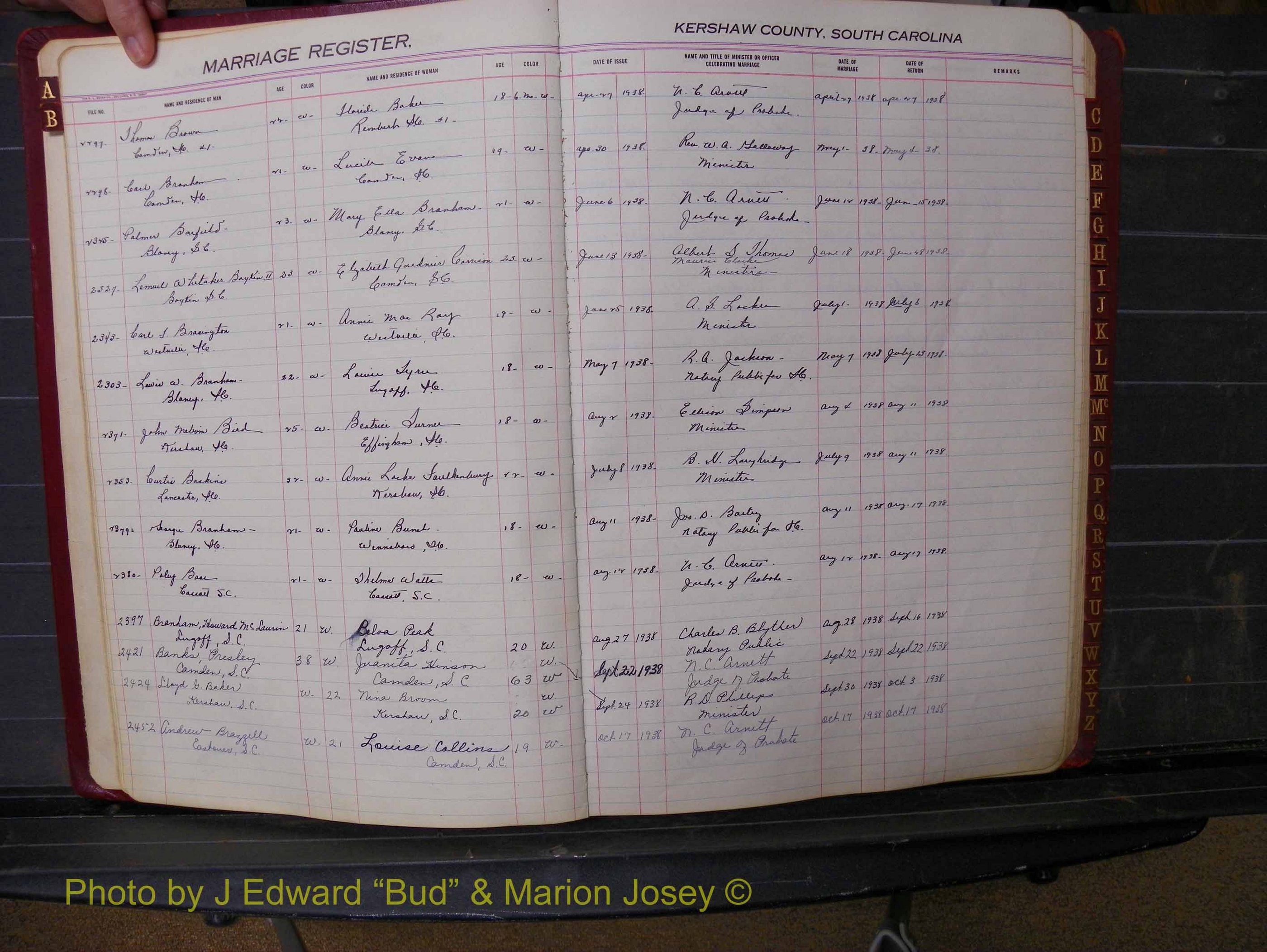 Kershaw Marriages, 1936-1944, White Index B (107).JPG